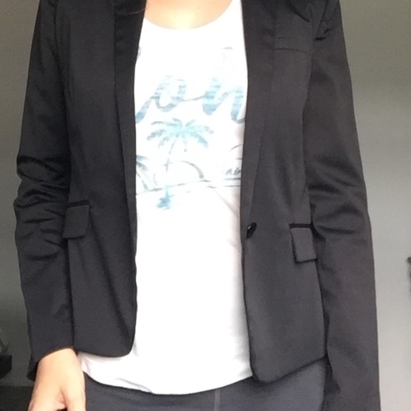 Black satin effect blazer and trousers - Picture 1 of 5